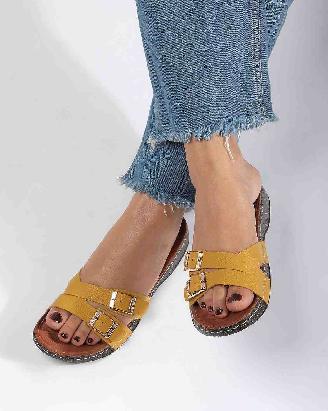 Women Genuine Leather Slip-On Sandals