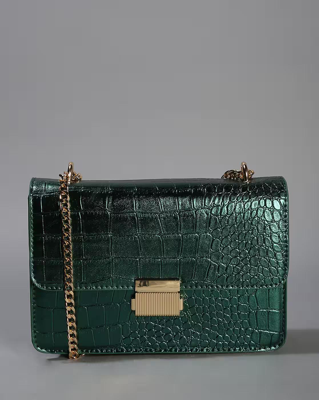 Women Croc-Embossed Sling Bag