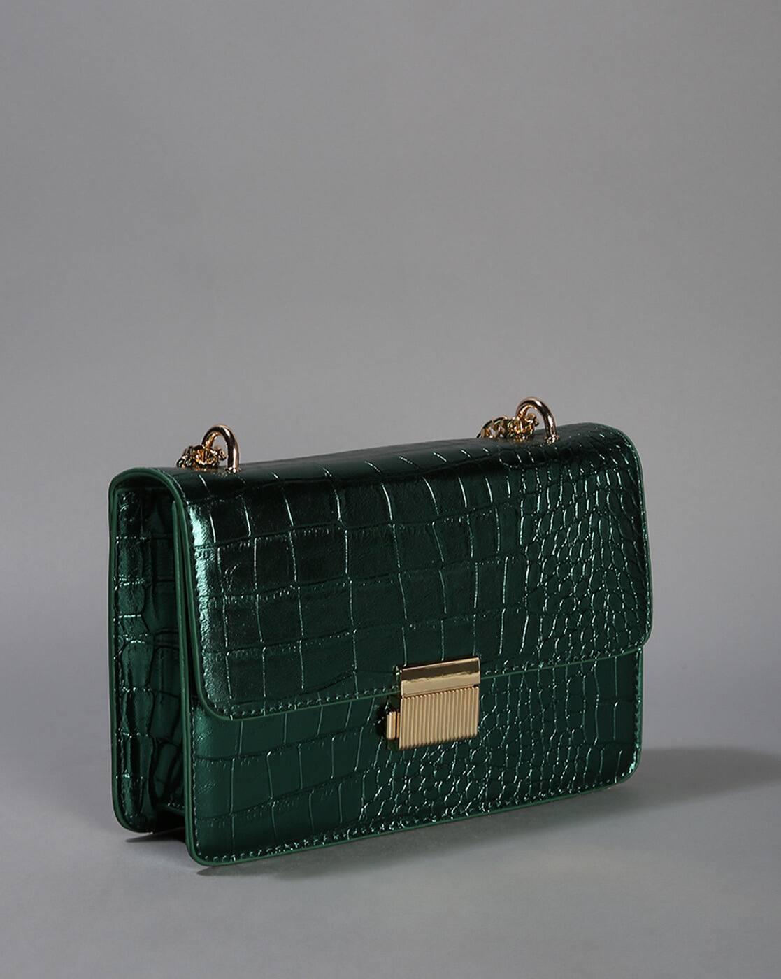 Women Croc-Embossed Sling Bag