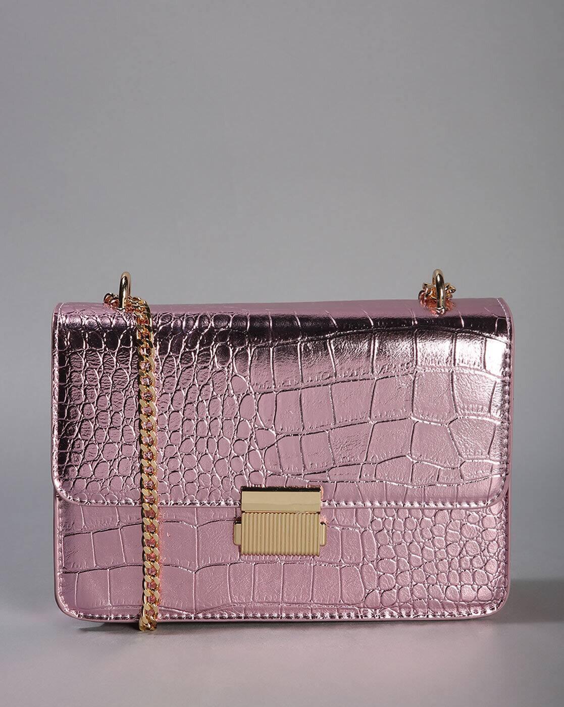Women Croc-Embossed Sling Bag