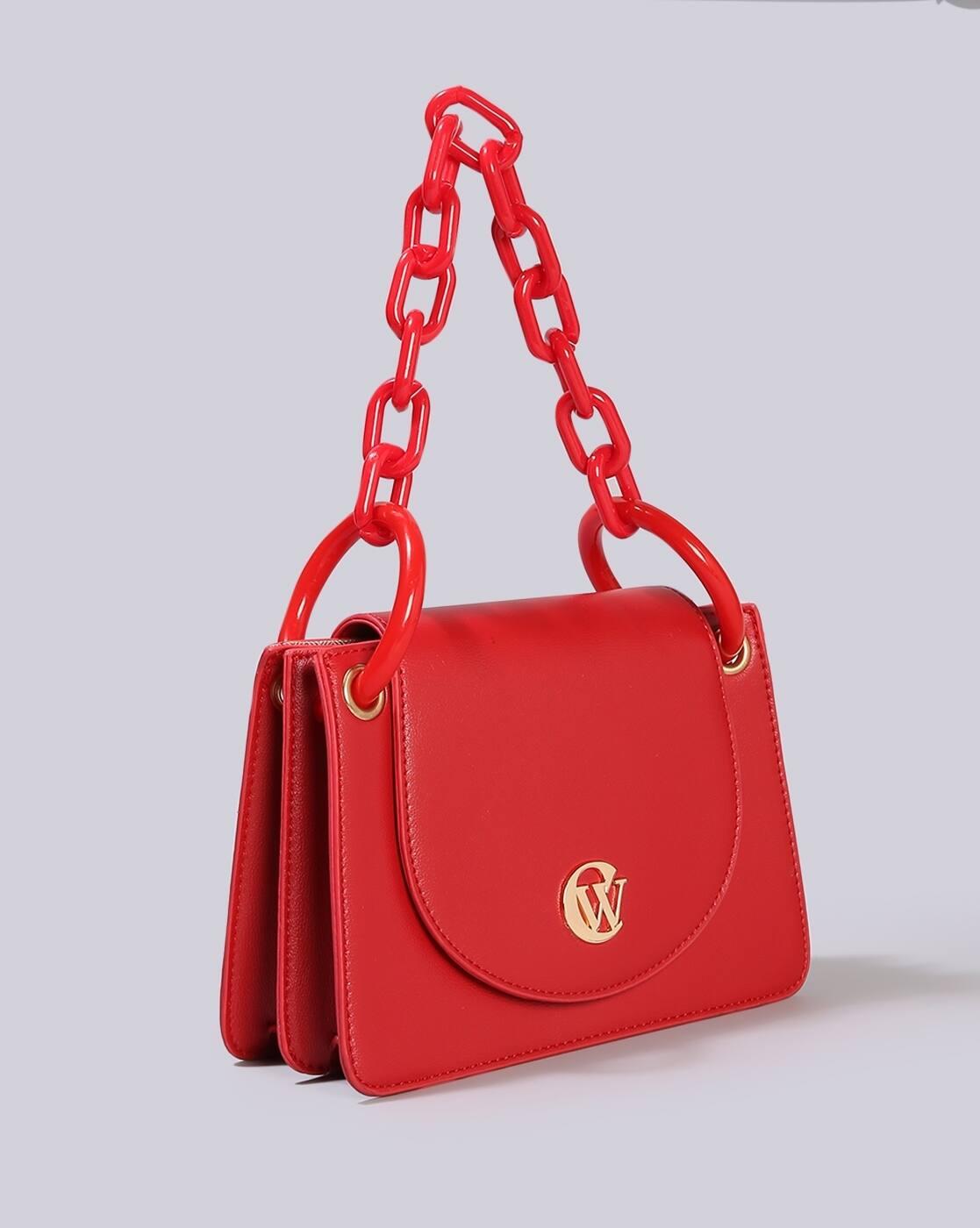 Women Chain-Link Strap Sling Bag