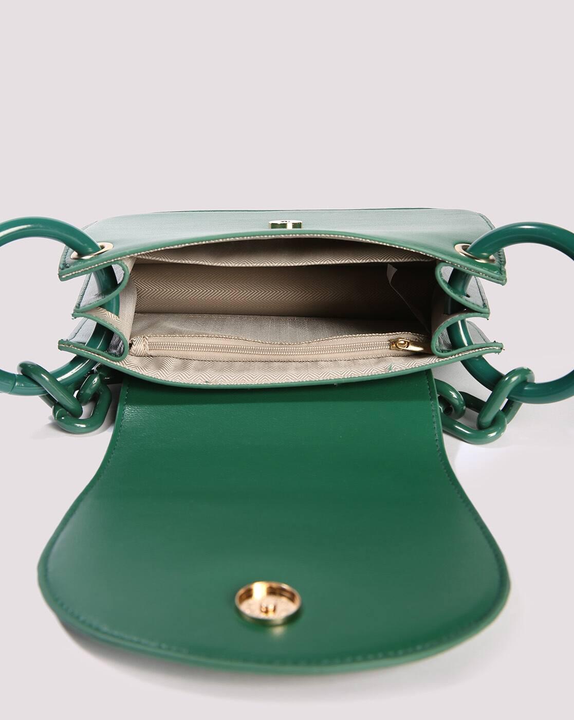 Women Sling Bag with Metal Accent Logo