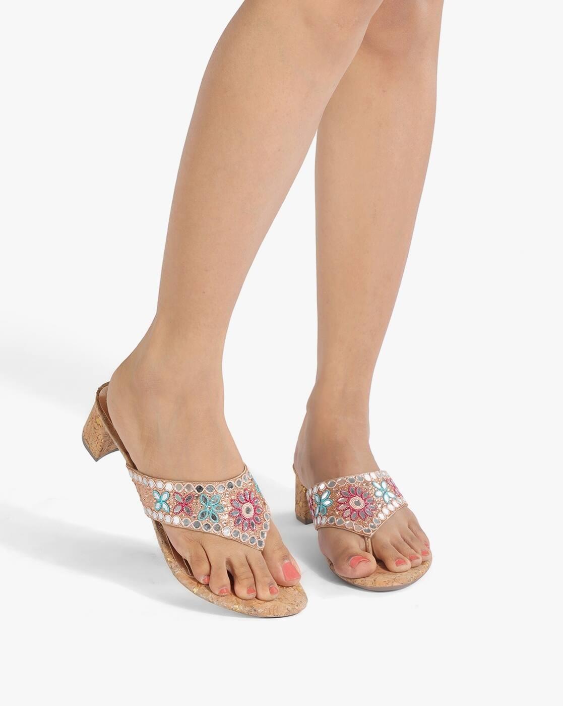 Women Embellished Chunky-Heeled Sandals