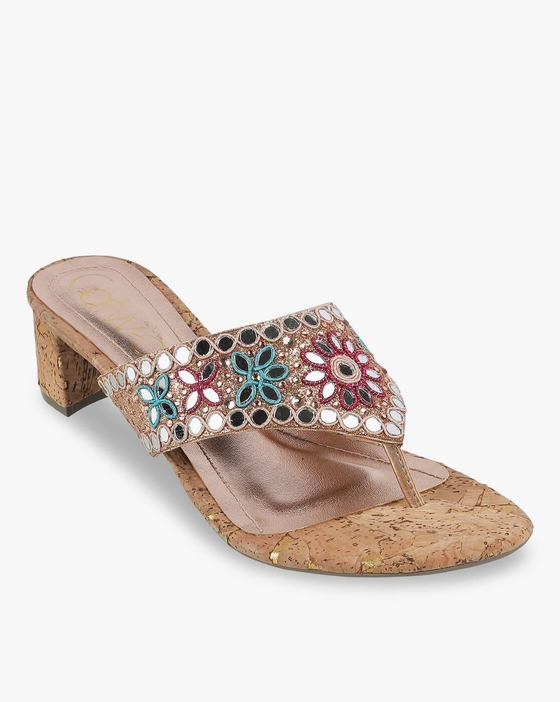 Women Embellished Chunky-Heeled Sandals