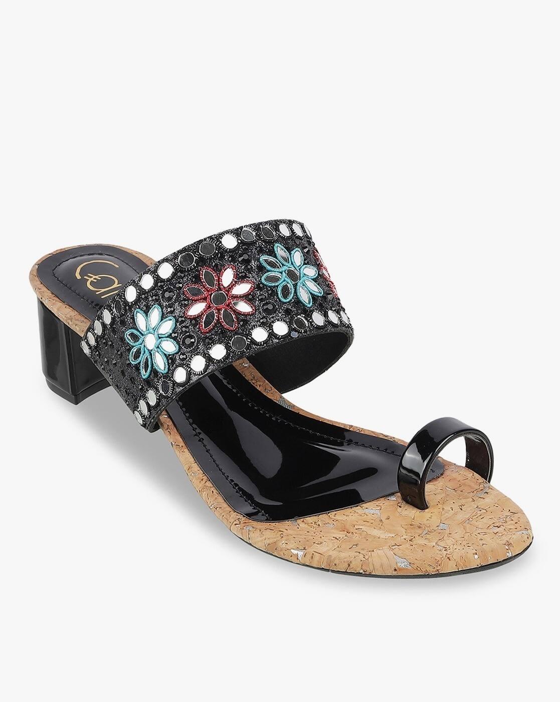 Women Embellished Chunky-Heeled Sandals