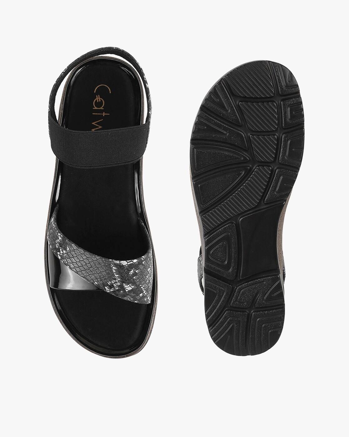 Women Reptilian Pattern Slingback Platforms