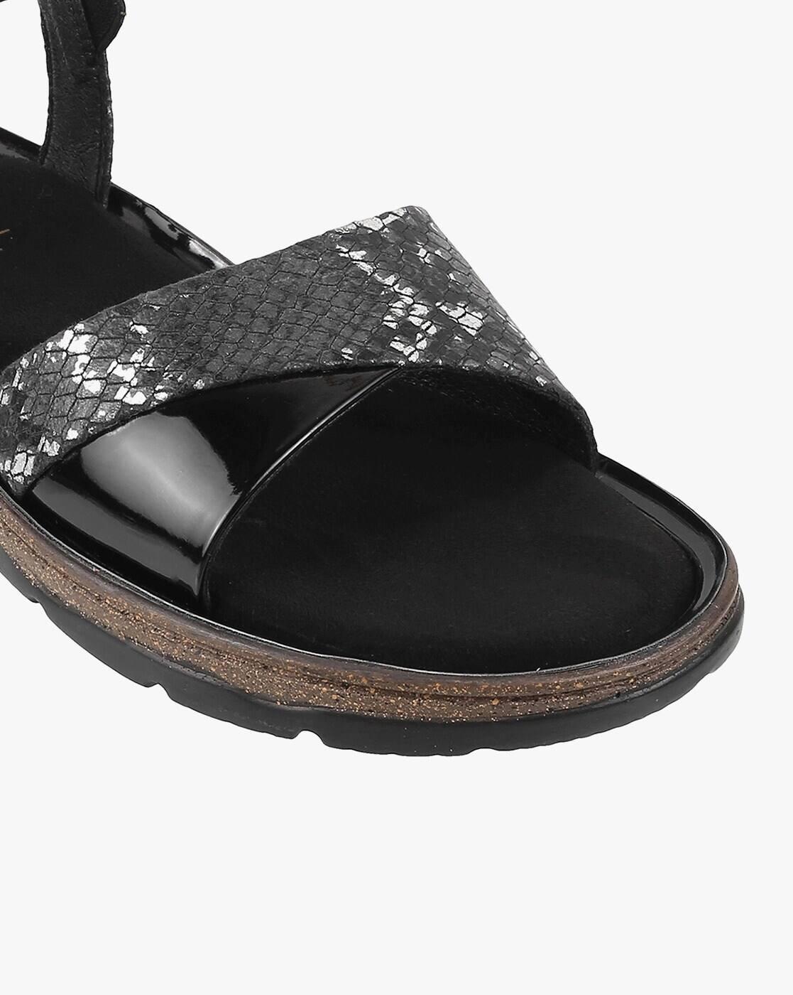 Women Reptilian Pattern Slingback Platforms