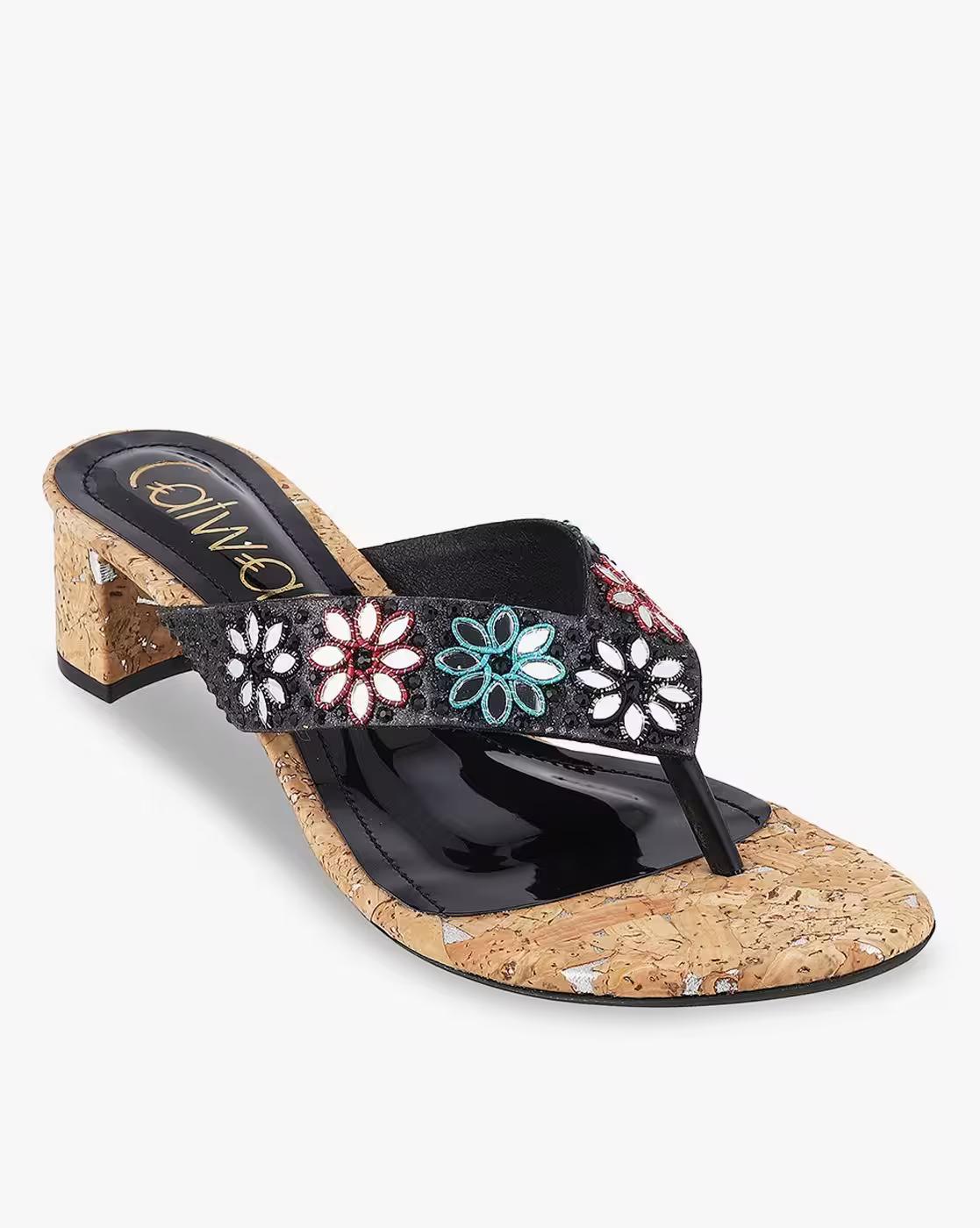 Women Embellished Chunky-Heeled Sandals