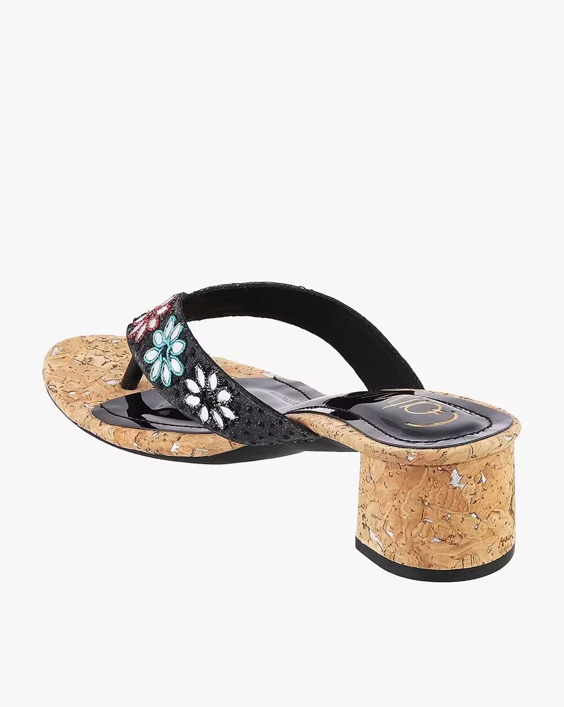 Women Embellished Chunky-Heeled Sandals