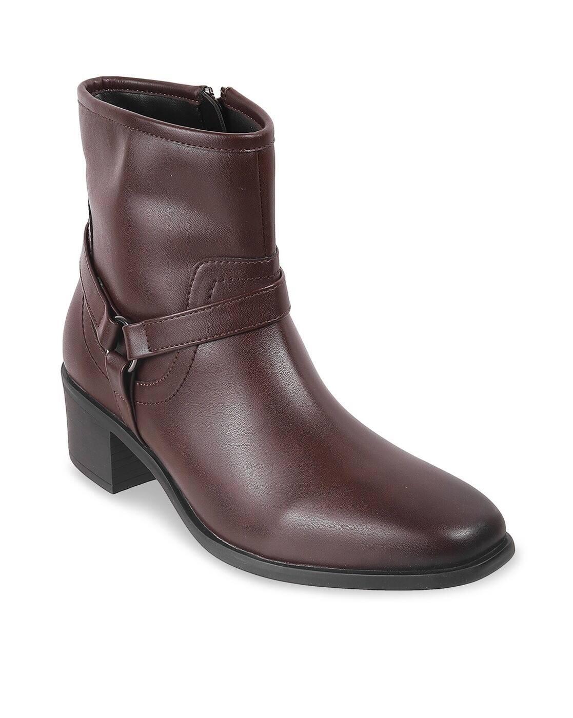Women Ankle-Length Boots with Zip Closure