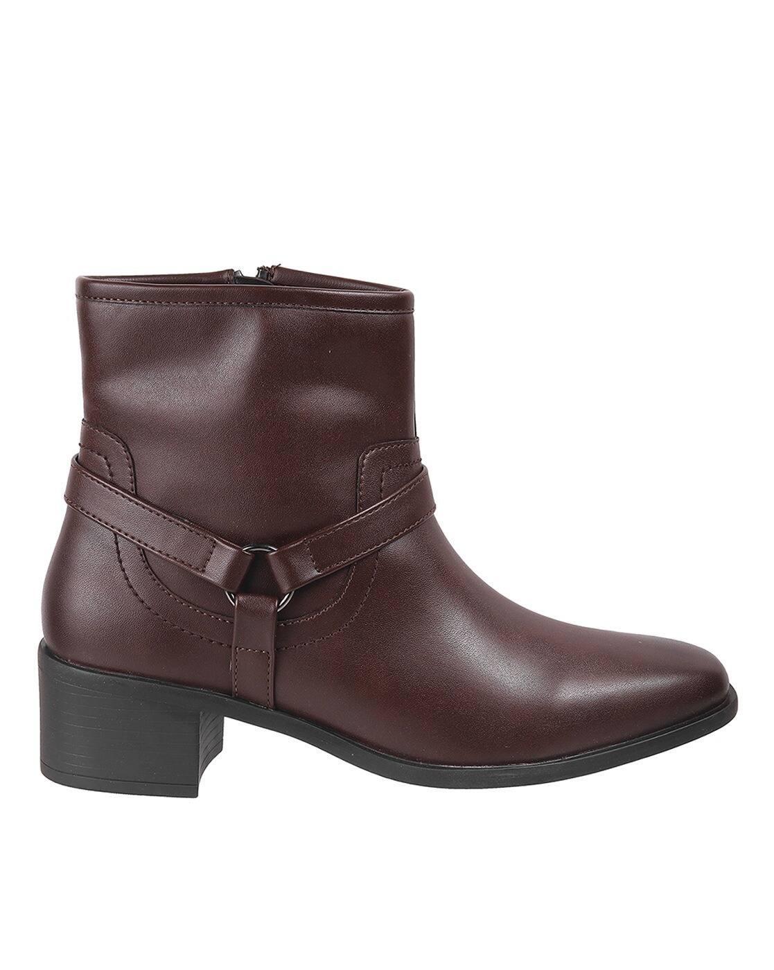 Women Ankle-Length Boots with Zip Closure