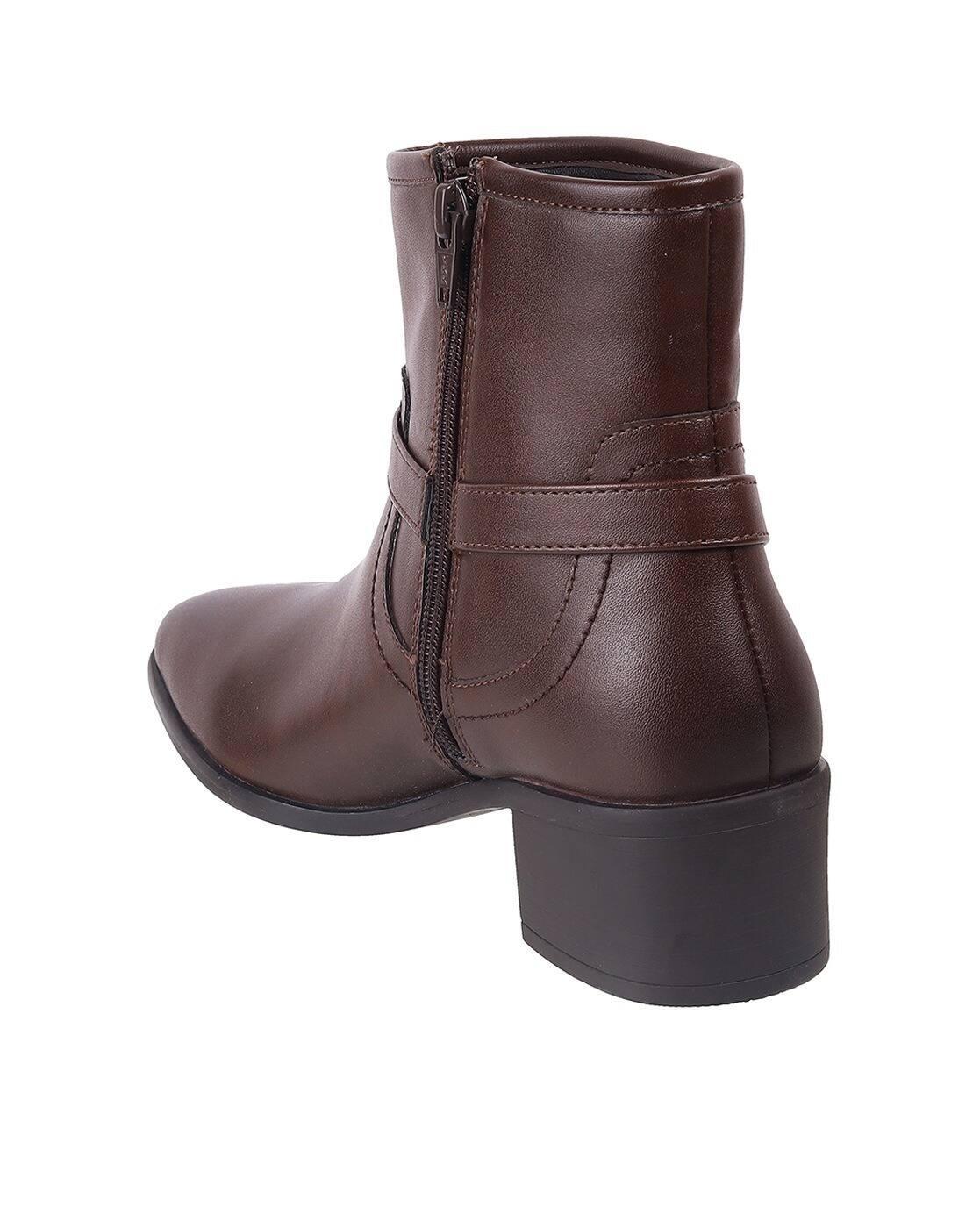 Women Ankle-Length Boots with Zip Closure