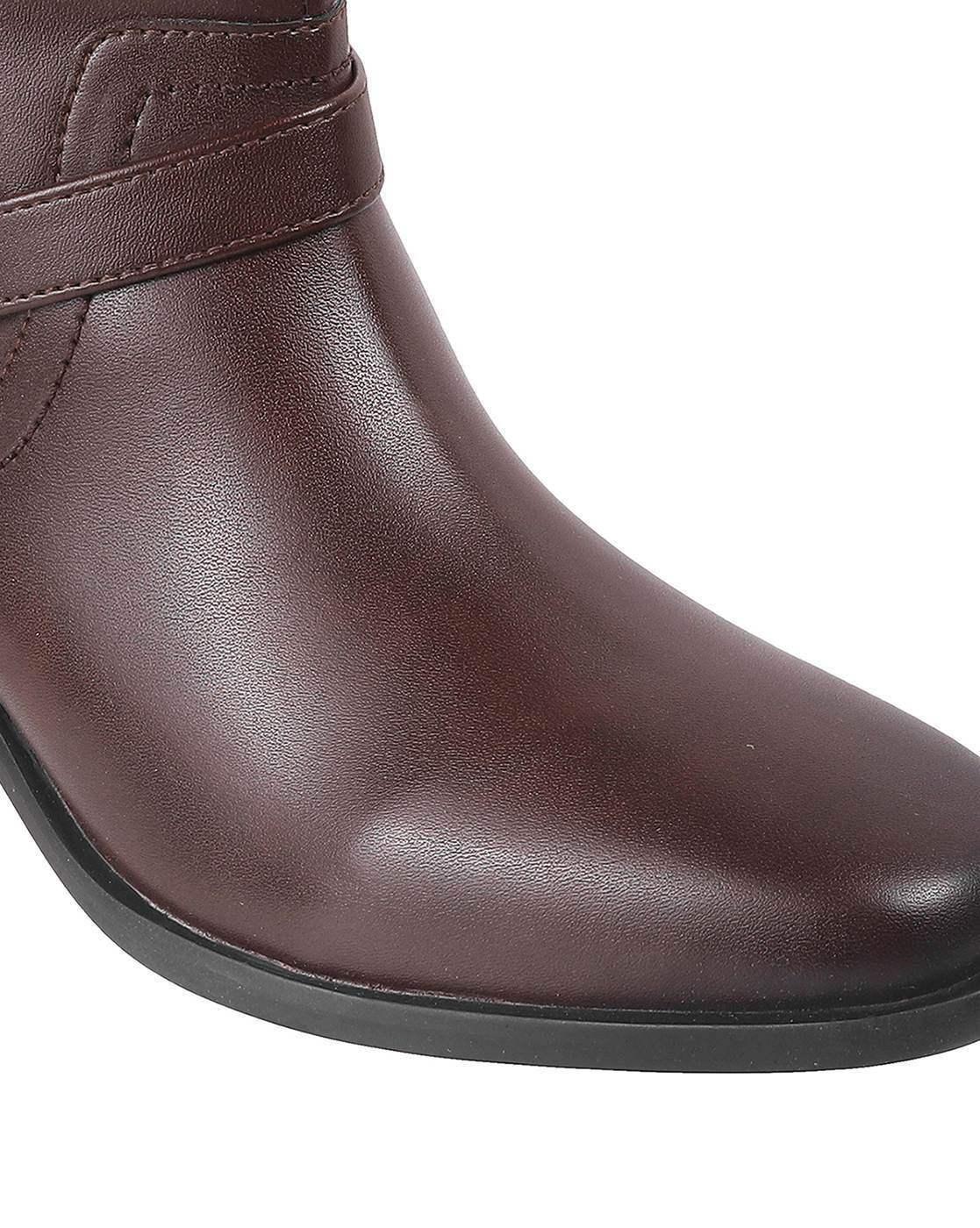 Women Ankle-Length Boots with Zip Closure