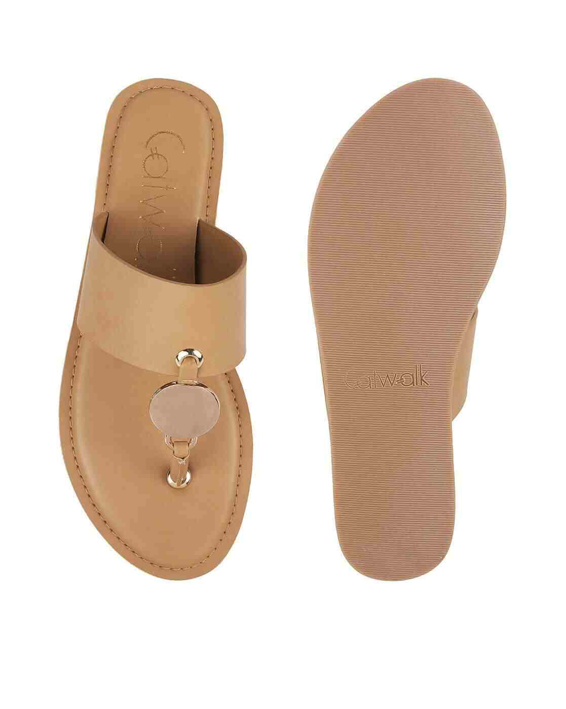 Women Round-Toe T-Strap Sandals