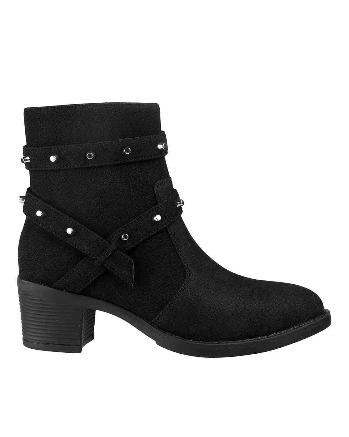 Women Ankle-Length Boots with Metal Accent