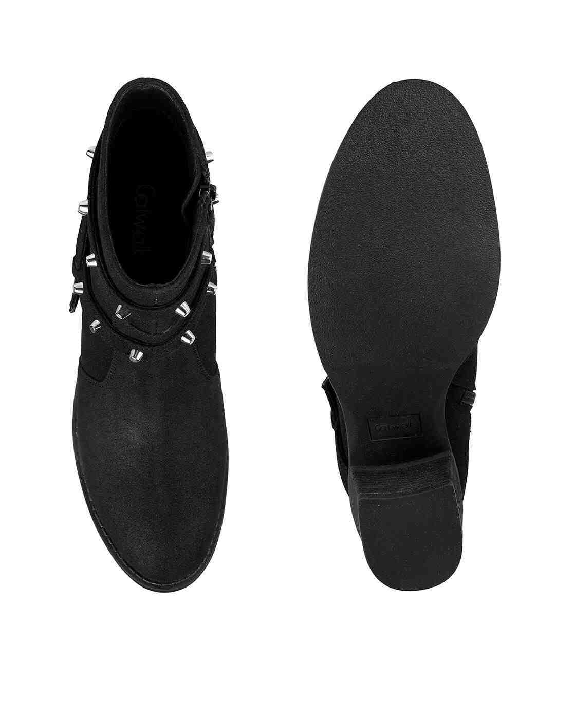 Women Ankle-Length Boots with Metal Accent
