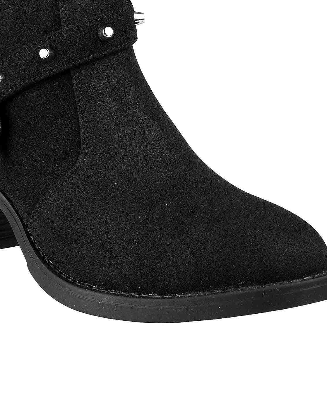 Women Ankle-Length Boots with Metal Accent