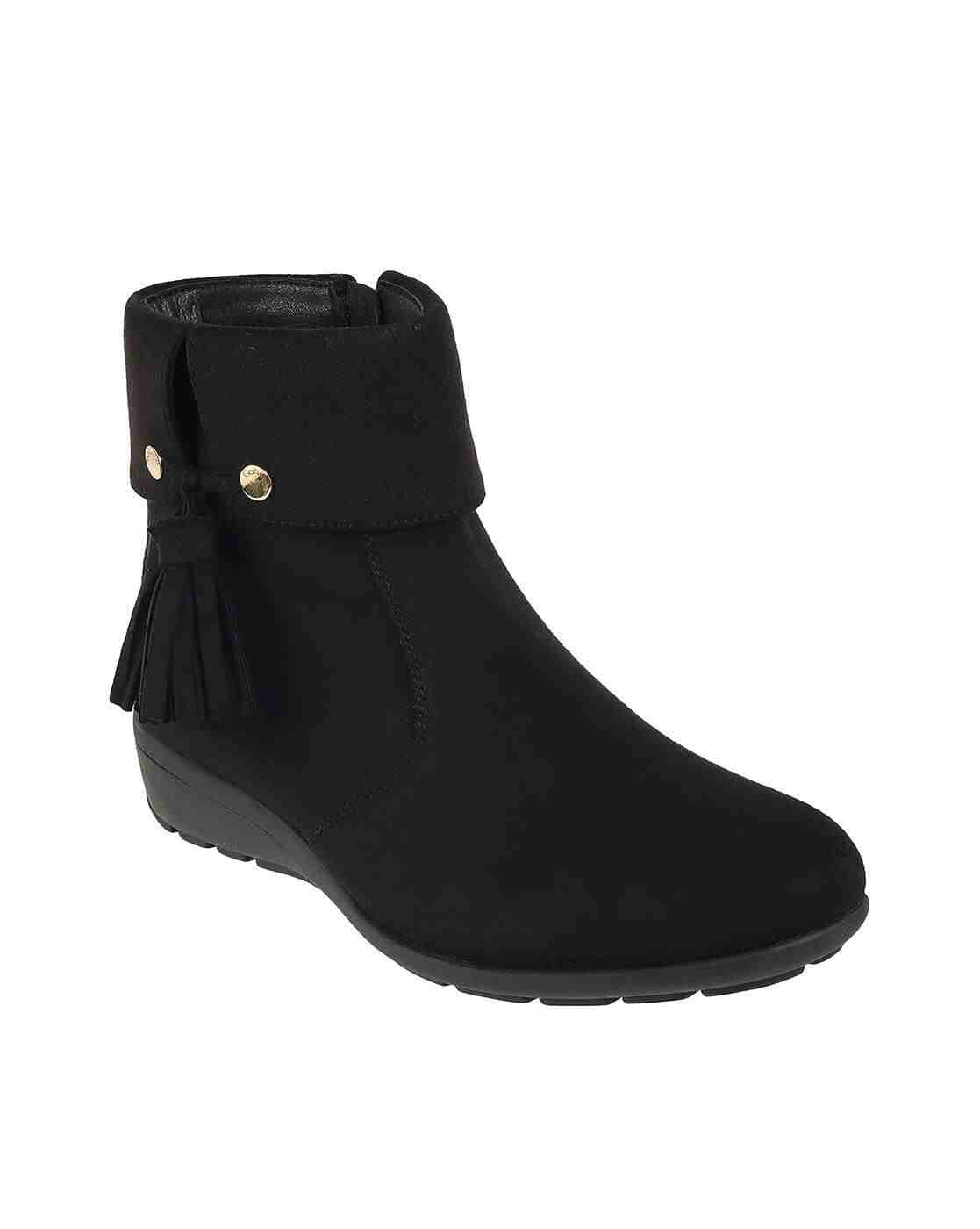 Women Ankle-Length Boots with Zip Closure