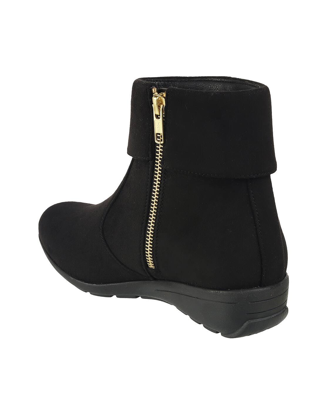 Women Ankle-Length Boots with Zip Closure