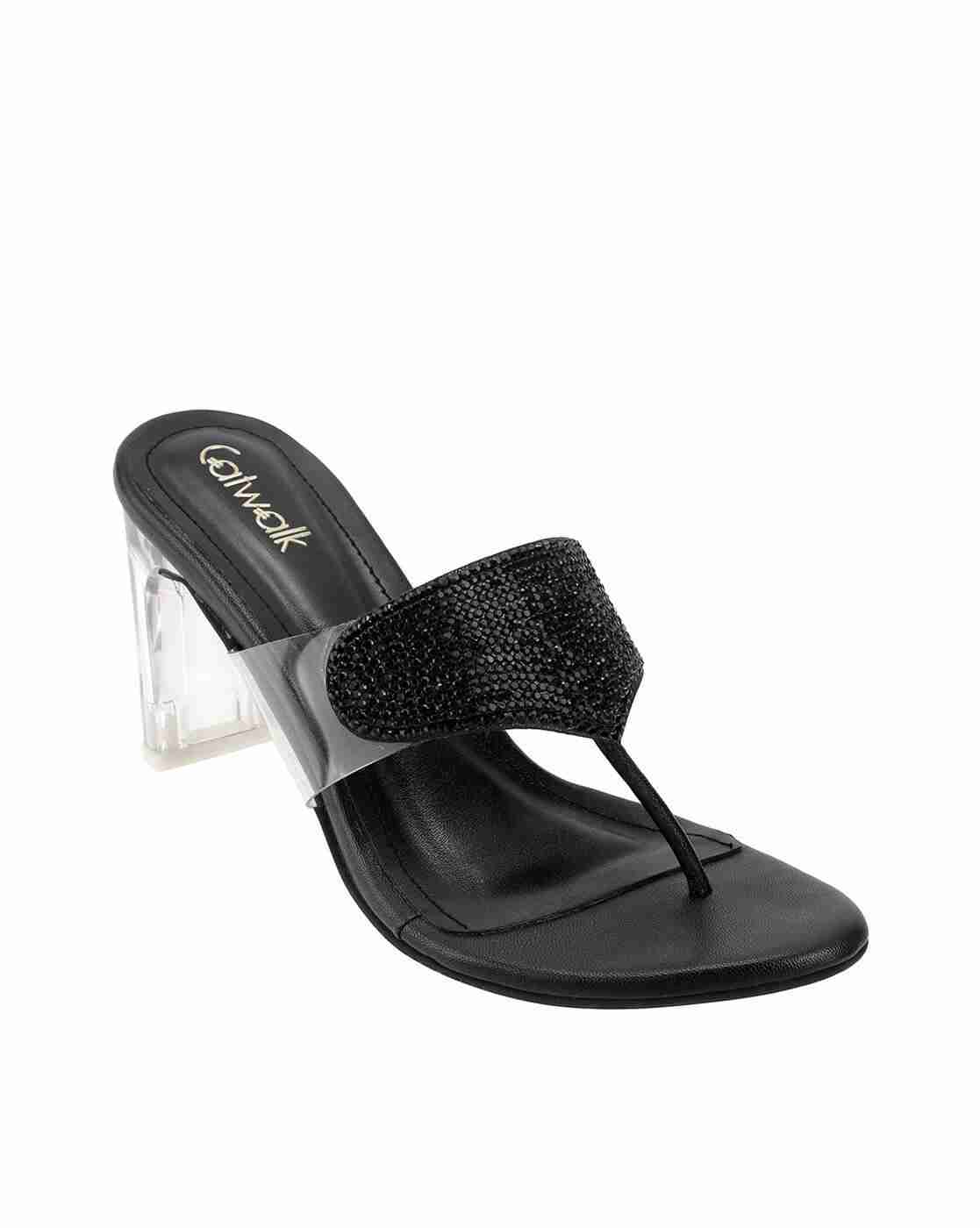 Women Heels Sandals with Rubber Sole