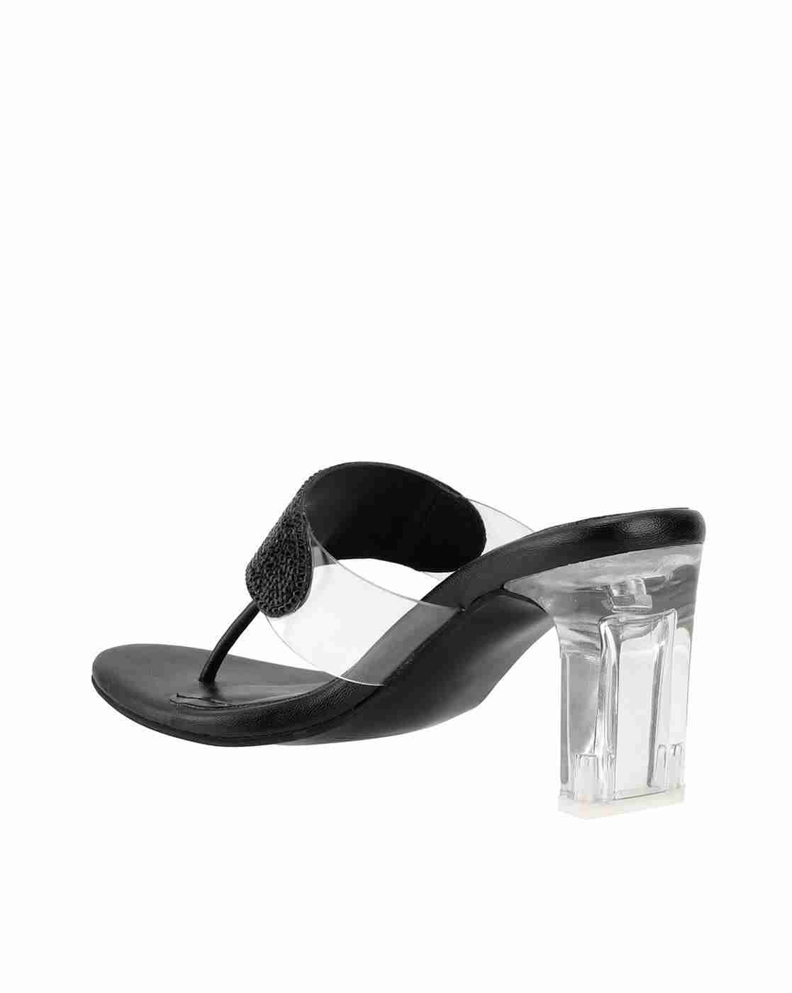 Women Heels Sandals with Rubber Sole