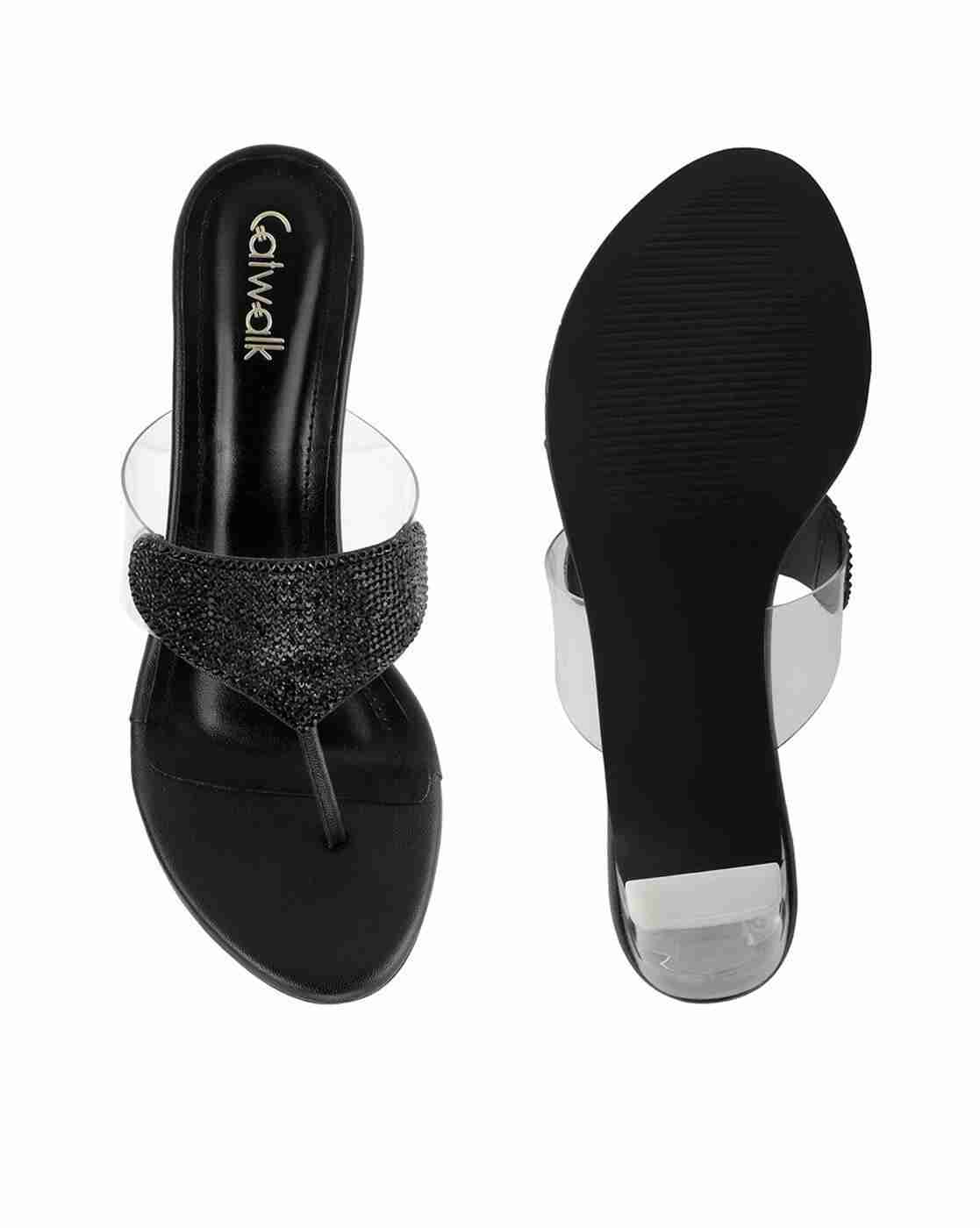 Women Heels Sandals with Rubber Sole