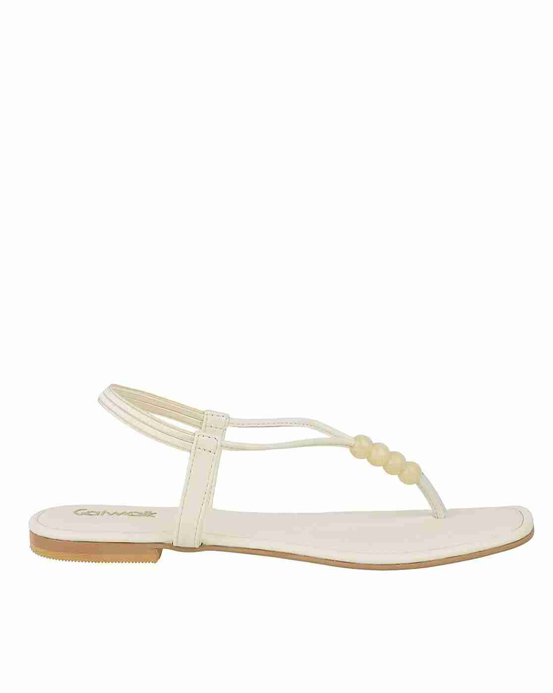 Women Embellished T-Strap Sandals