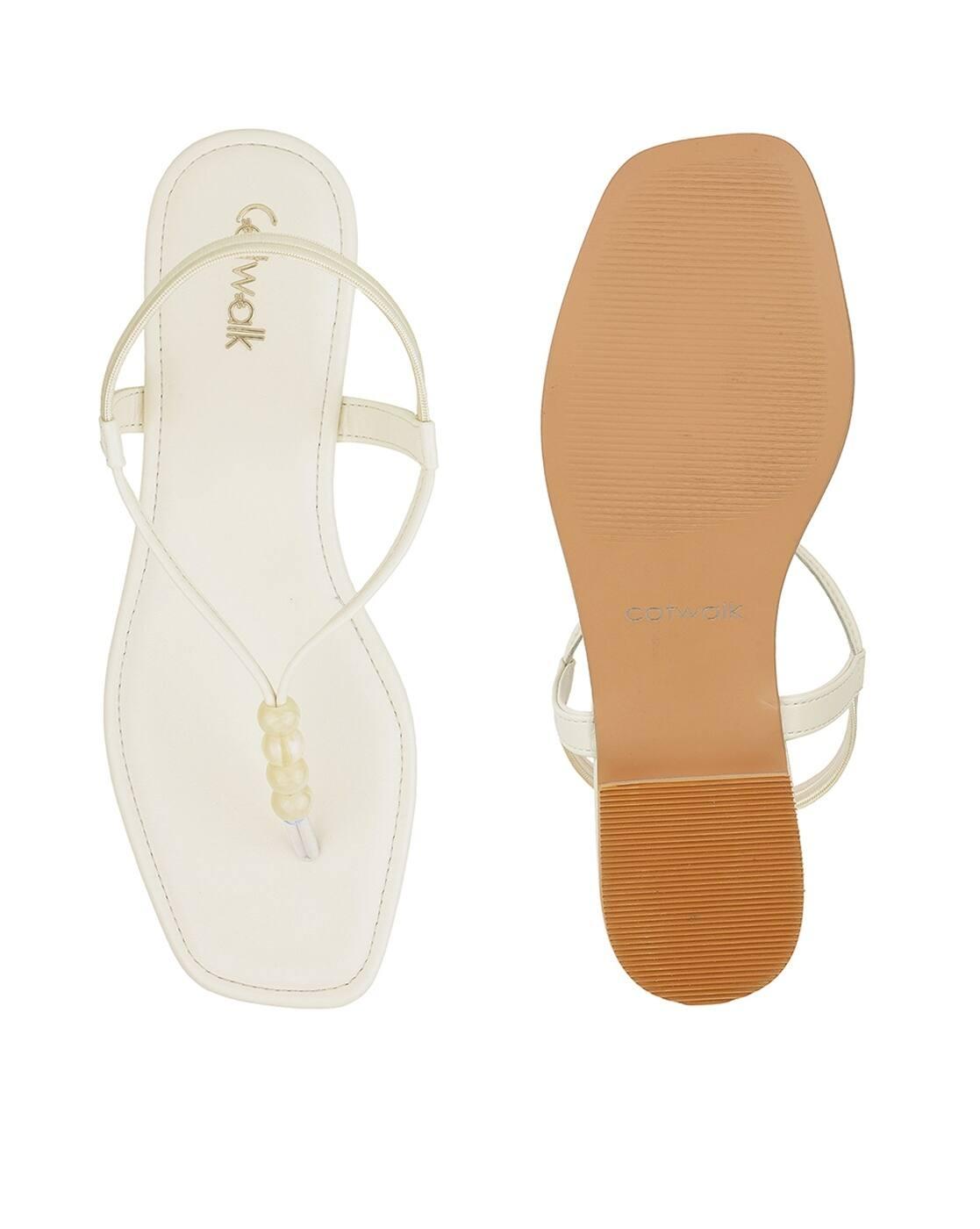 Women Embellished T-Strap Sandals