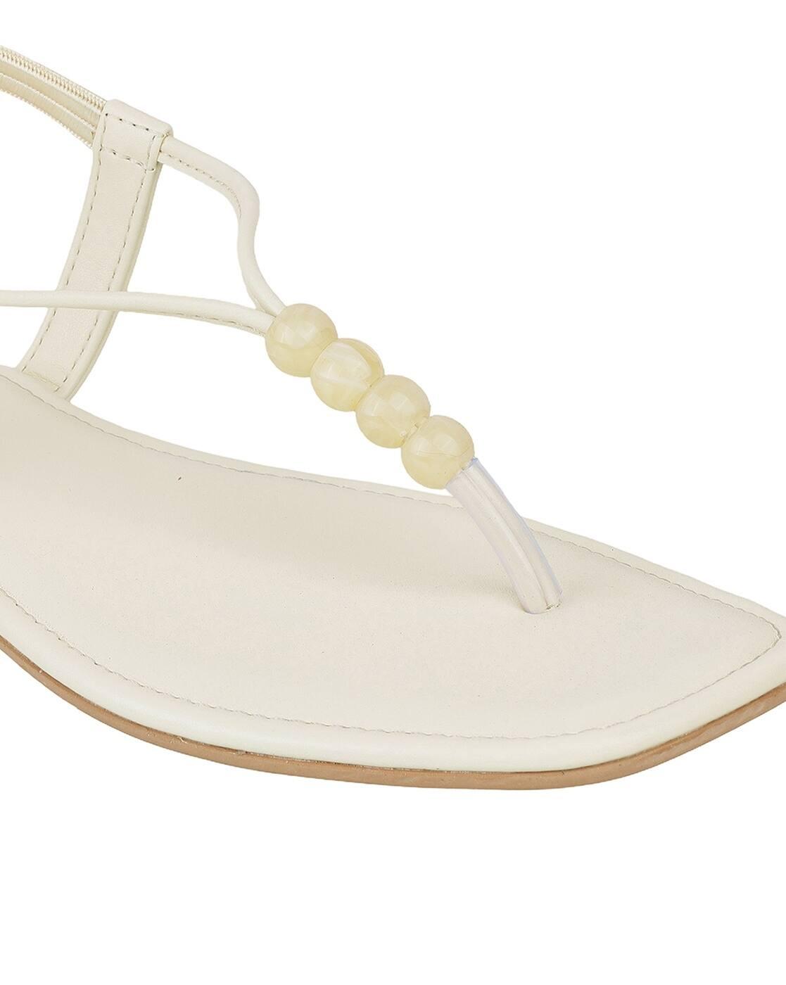 Women Embellished T-Strap Sandals