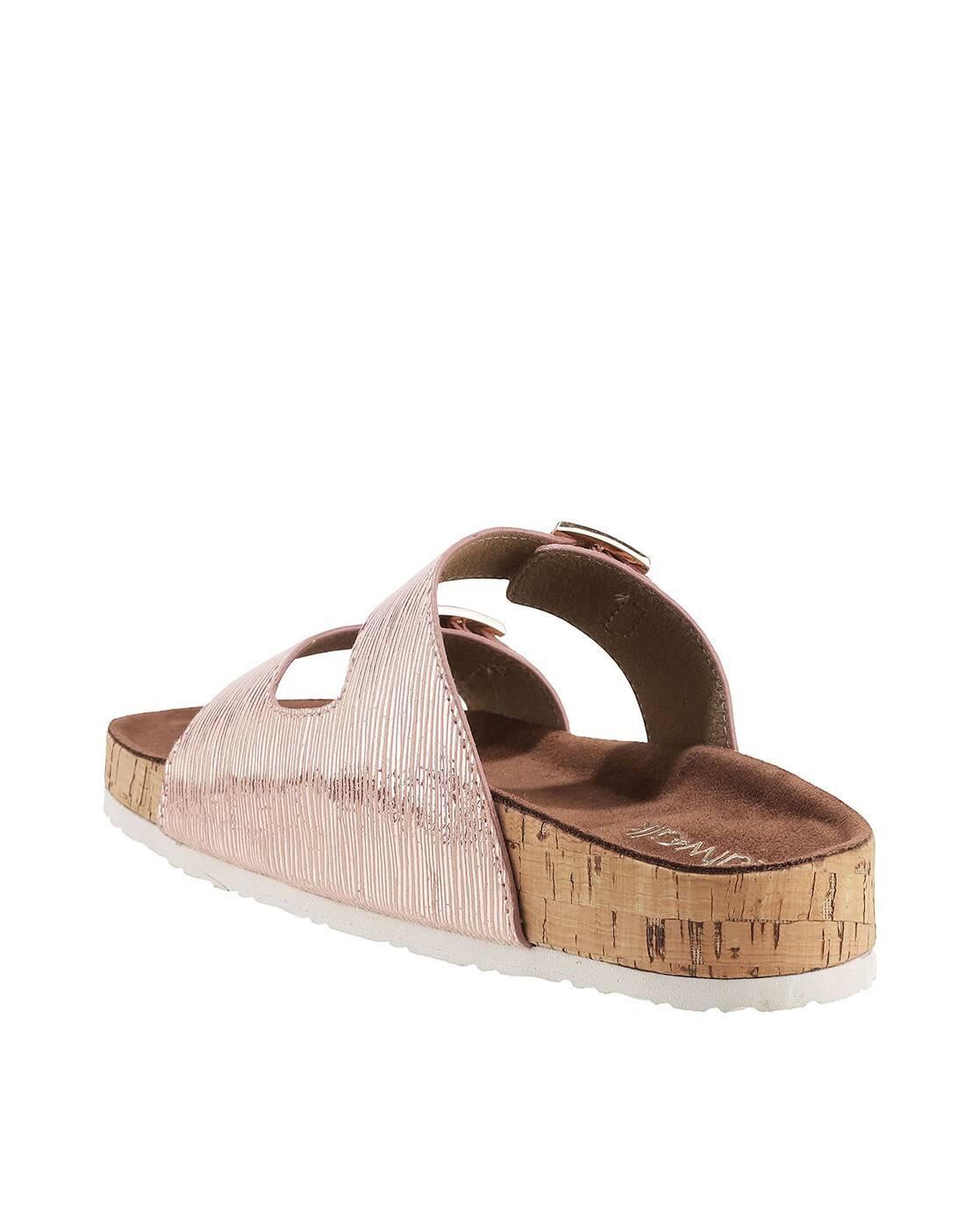 Women Double-Strap Flat Sandals with Velcro Closure