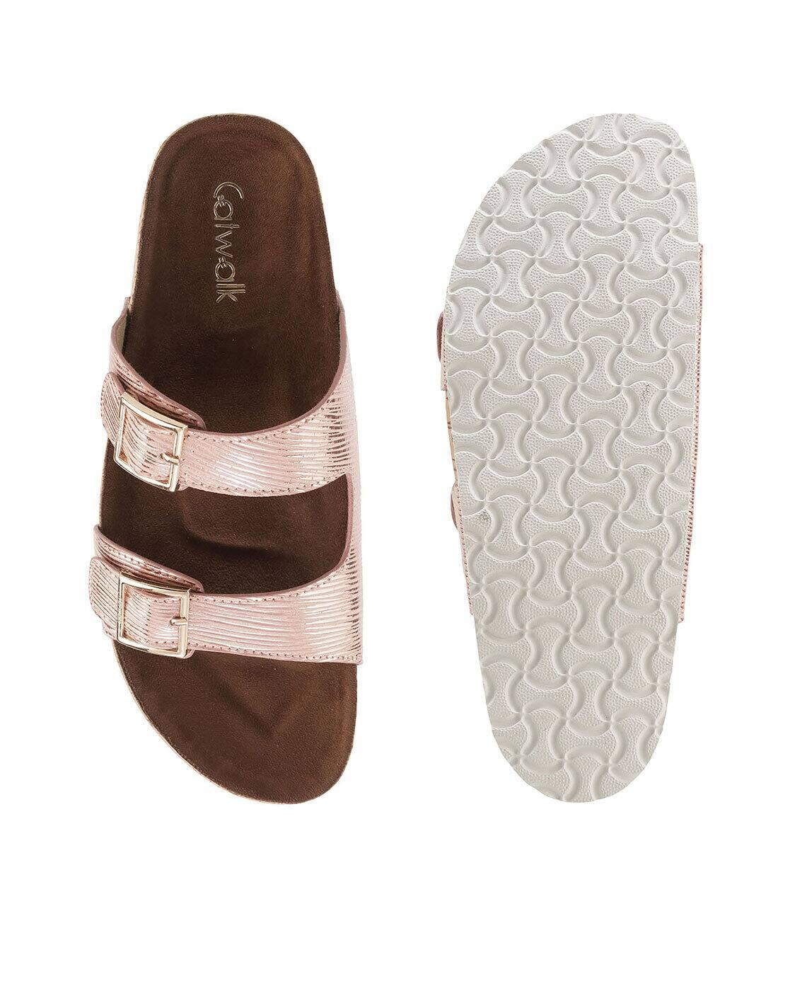 Women Double-Strap Flat Sandals with Velcro Closure