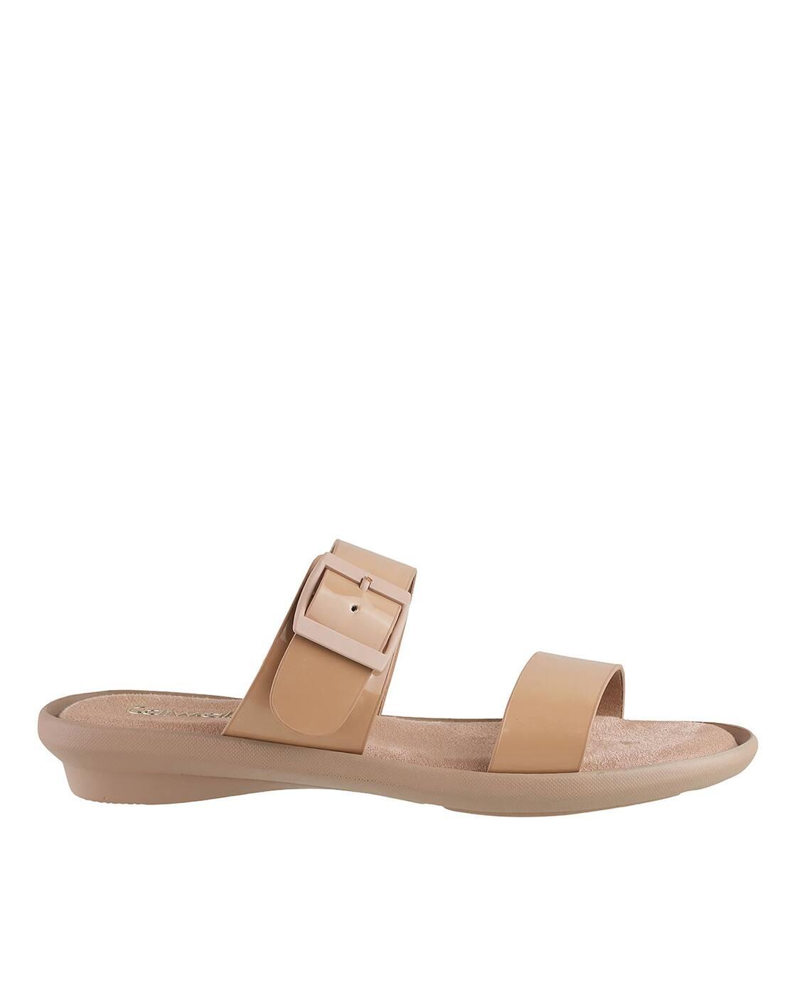 Women Dual-Strap Open-Toe Flat Sandals