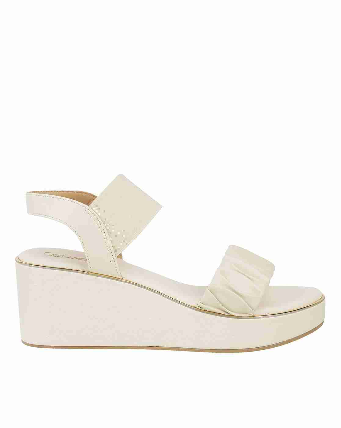 Women Ruched Slingback Wedges