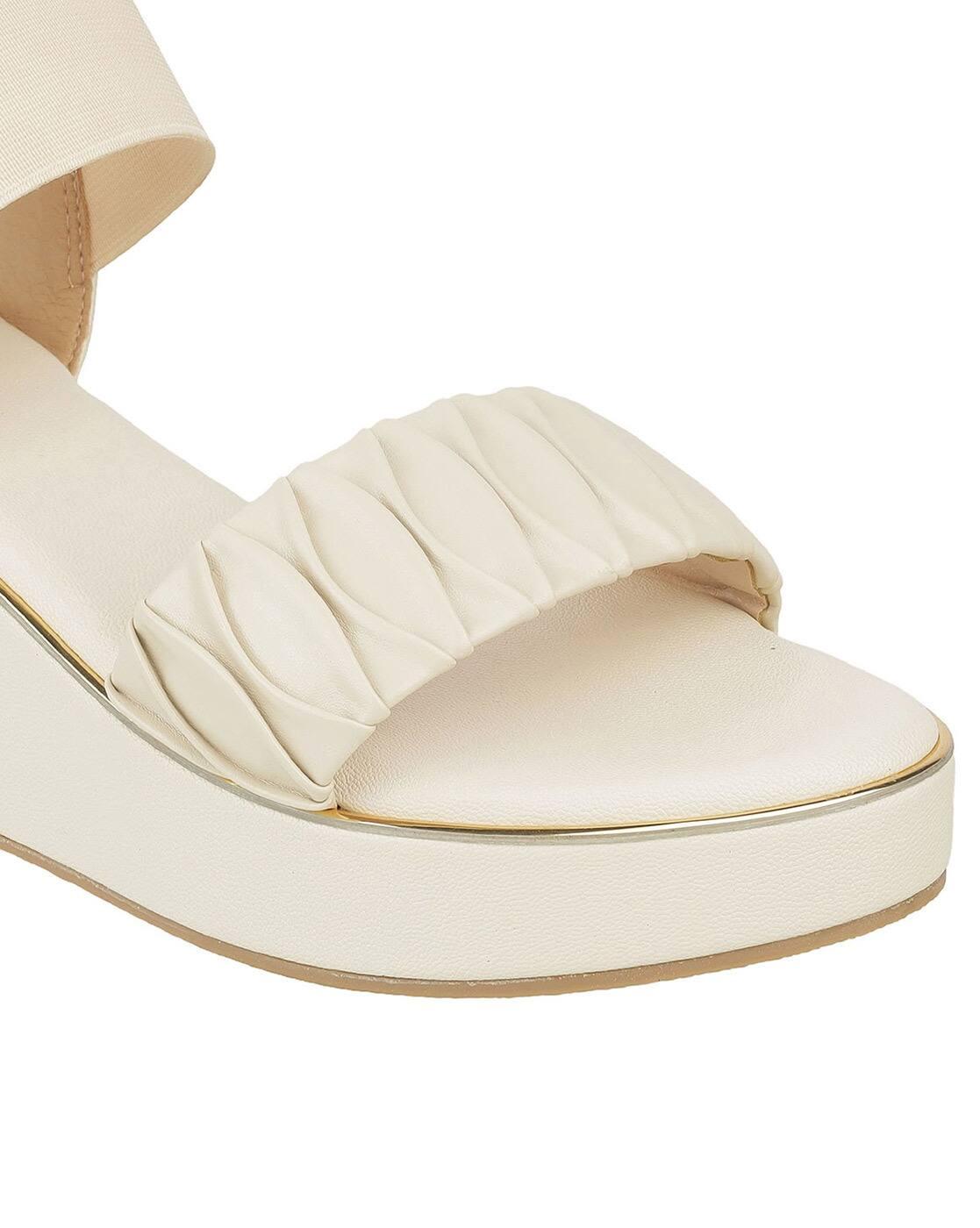 Women Ruched Slingback Wedges