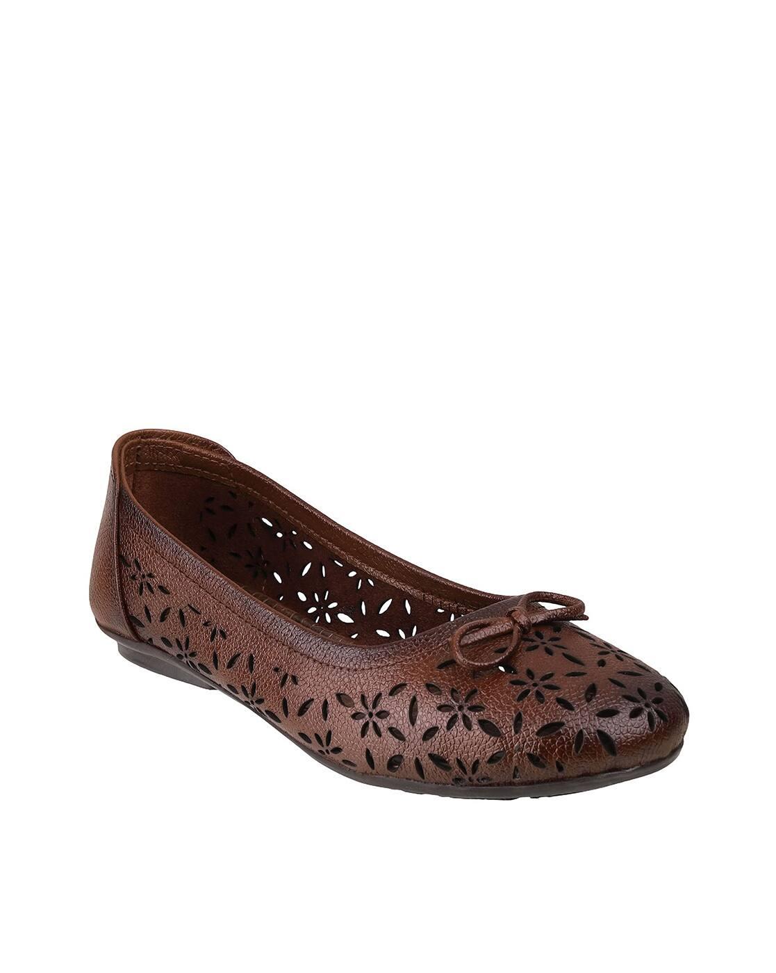 Women Laser-Cut Slip-On Ballerinas