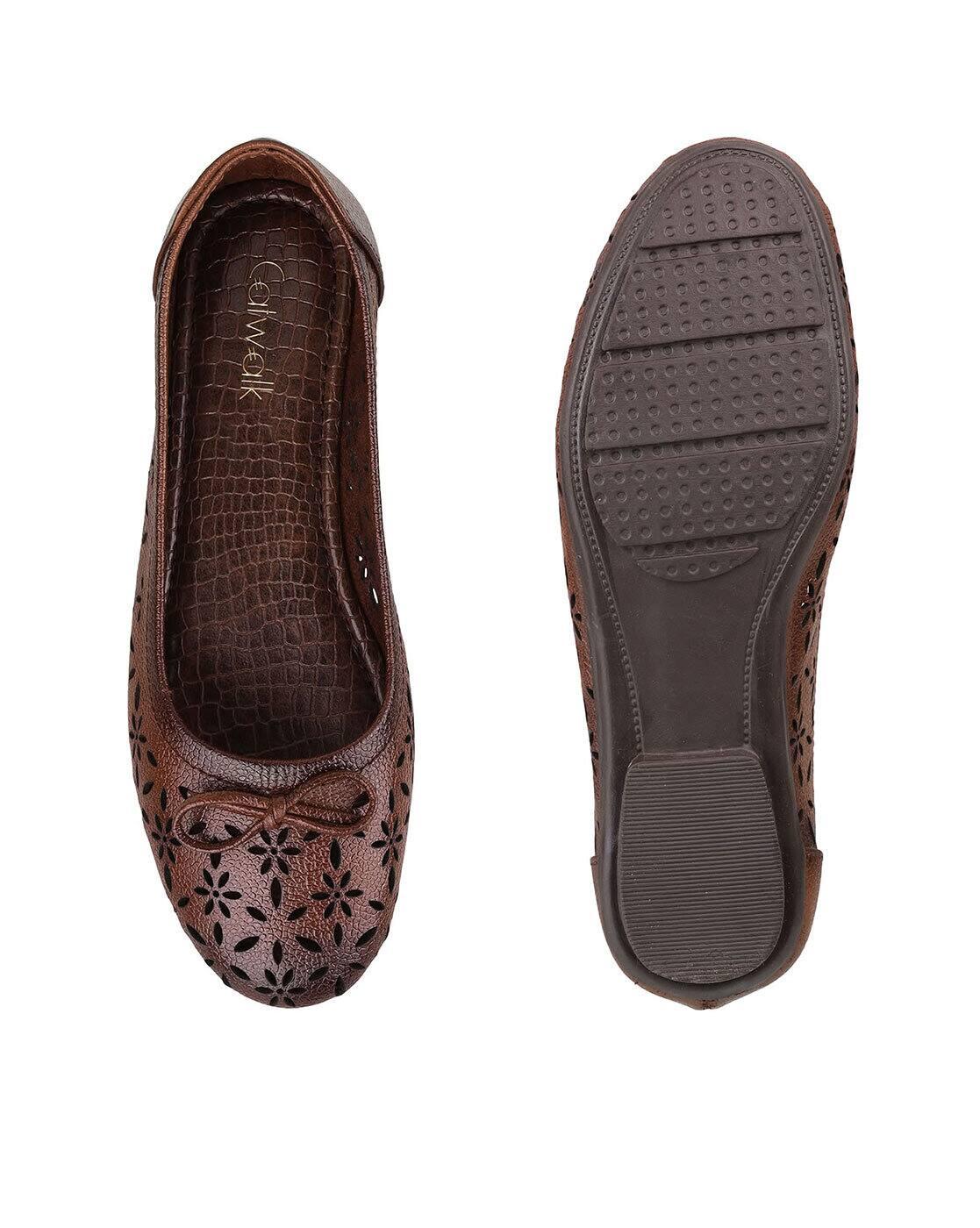 Women Laser-Cut Slip-On Ballerinas