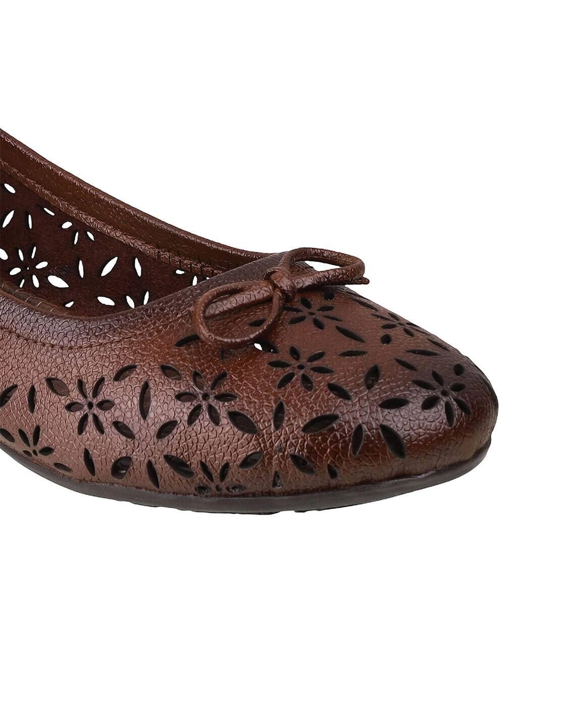 Women Laser-Cut Slip-On Ballerinas