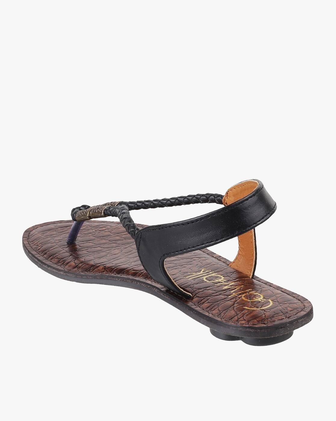 Women Croc-Embossed Slingback Flat Sandals