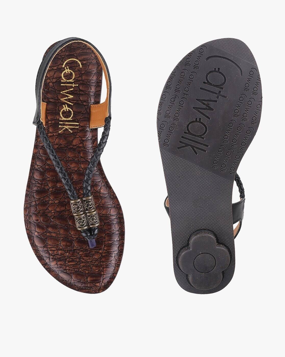 Women Croc-Embossed Slingback Flat Sandals