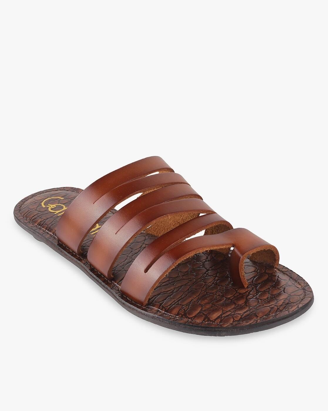 Women Croc-Embossed Toe-Ring Sandals