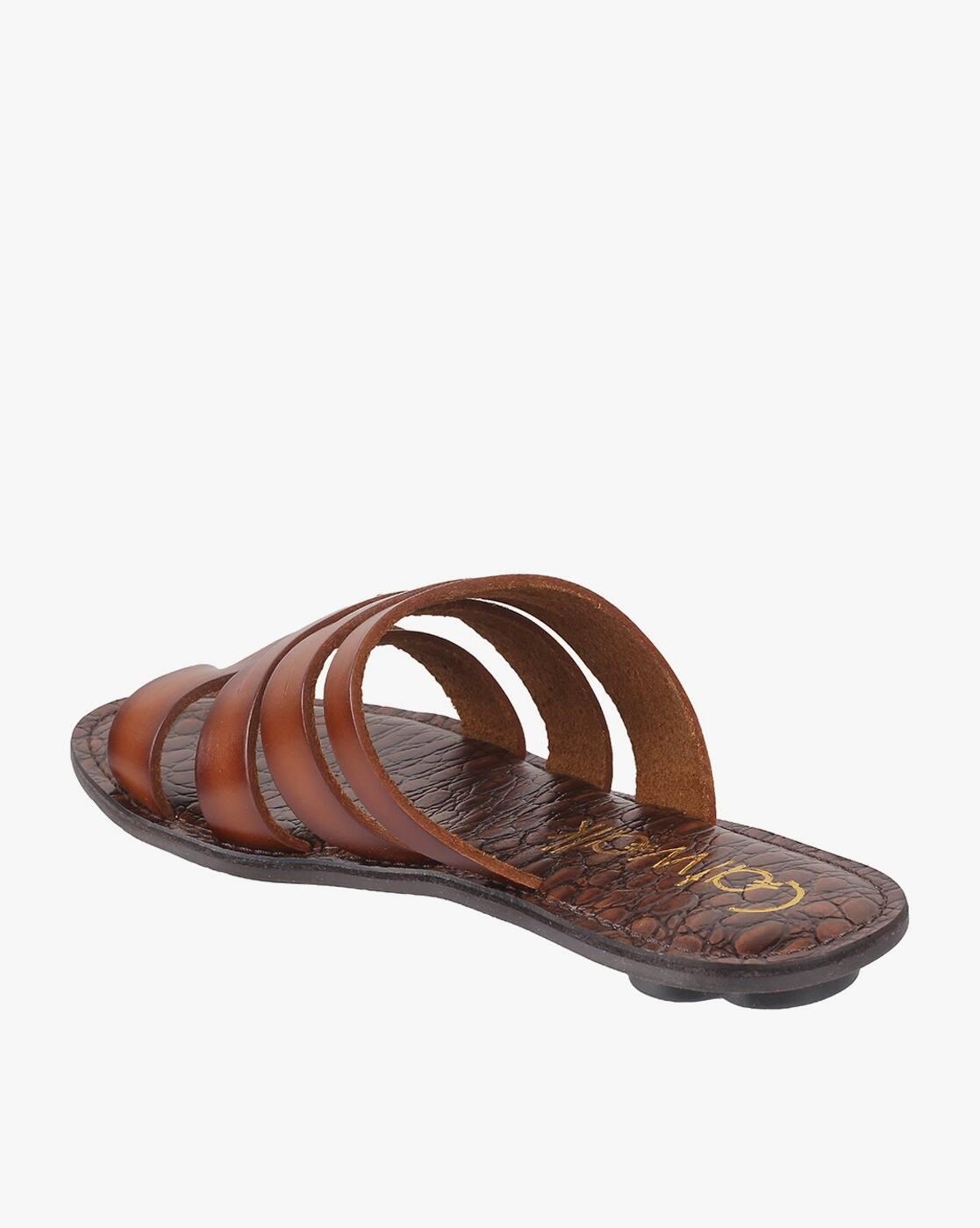 Women Croc-Embossed Toe-Ring Sandals