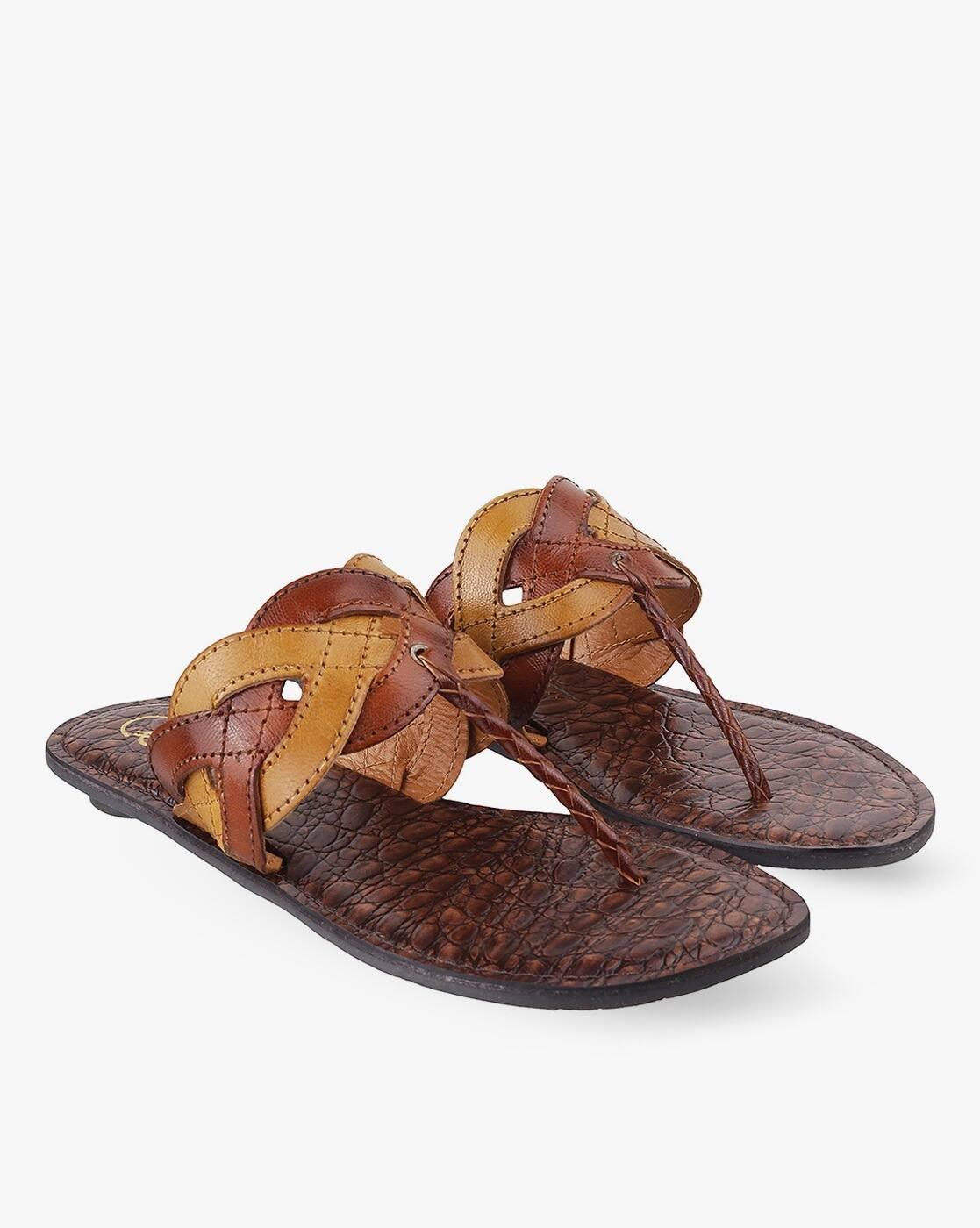 Open-Toe T-Strap Flat Sandals