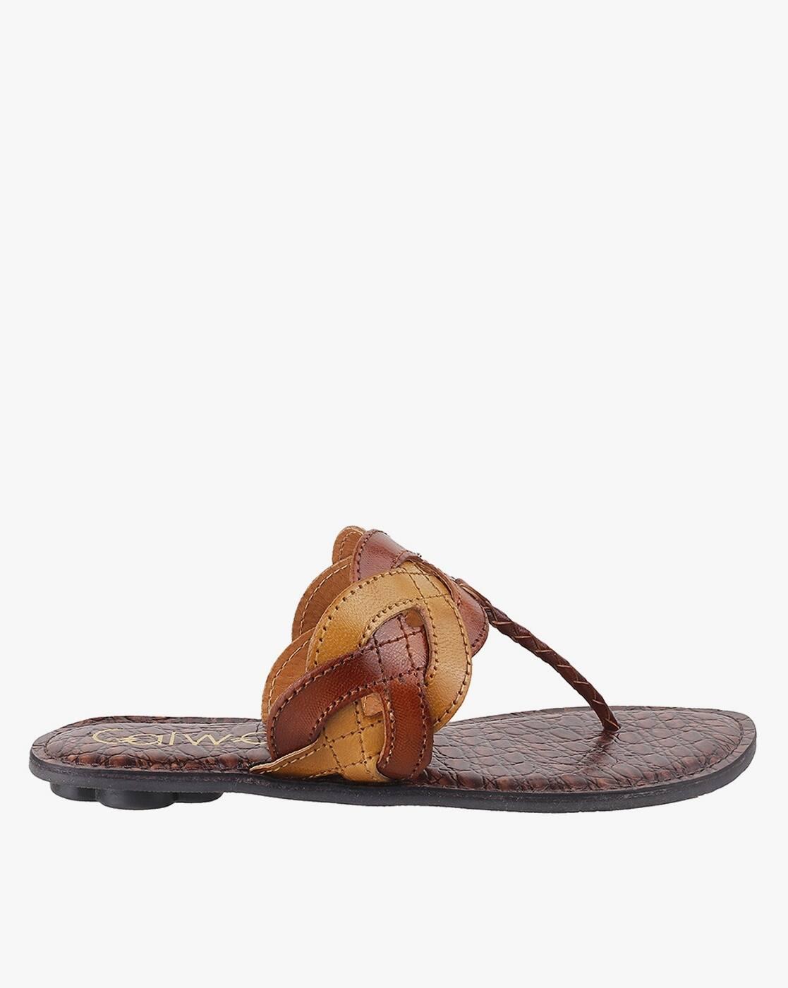 Open-Toe T-Strap Flat Sandals