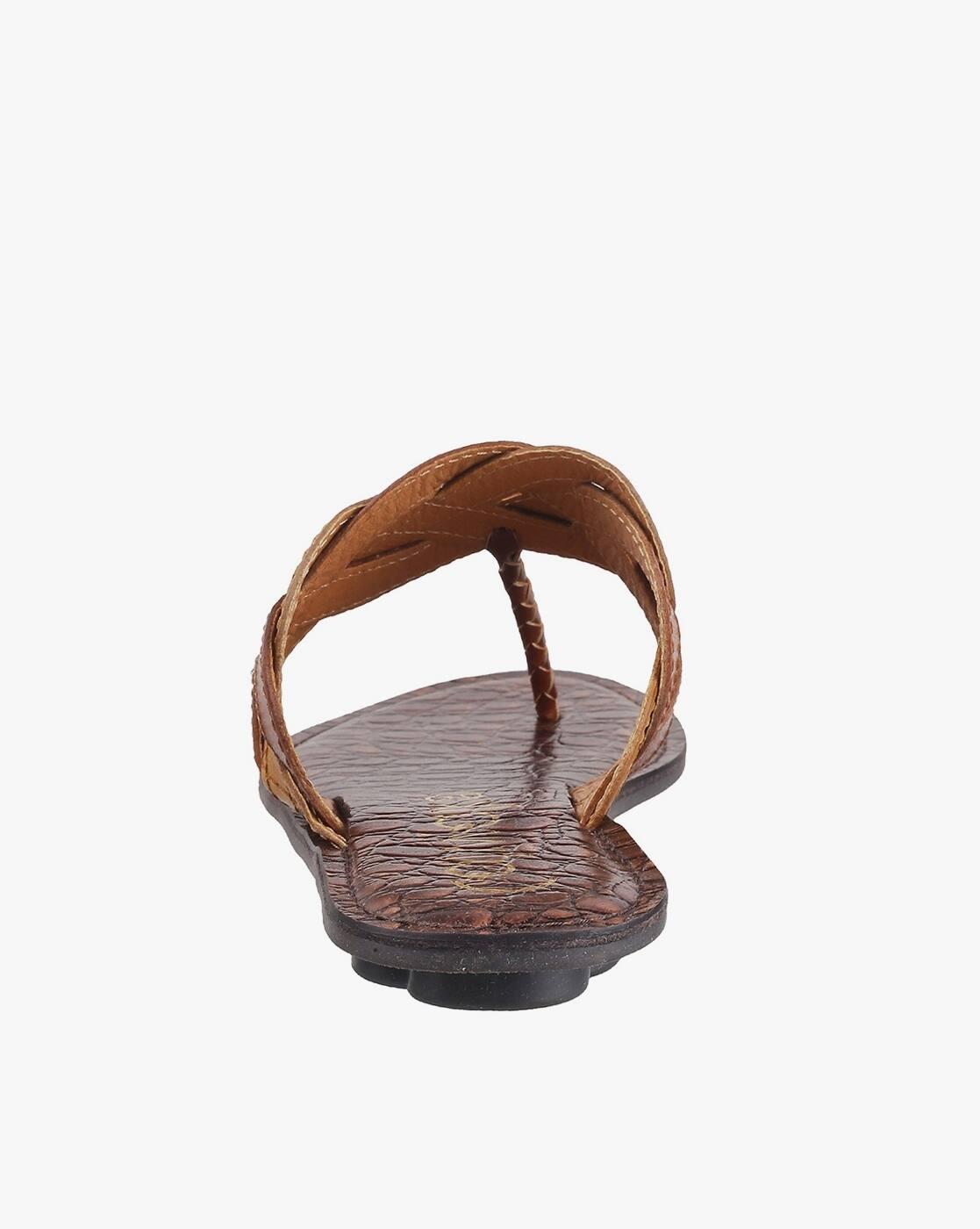 Open-Toe T-Strap Flat Sandals