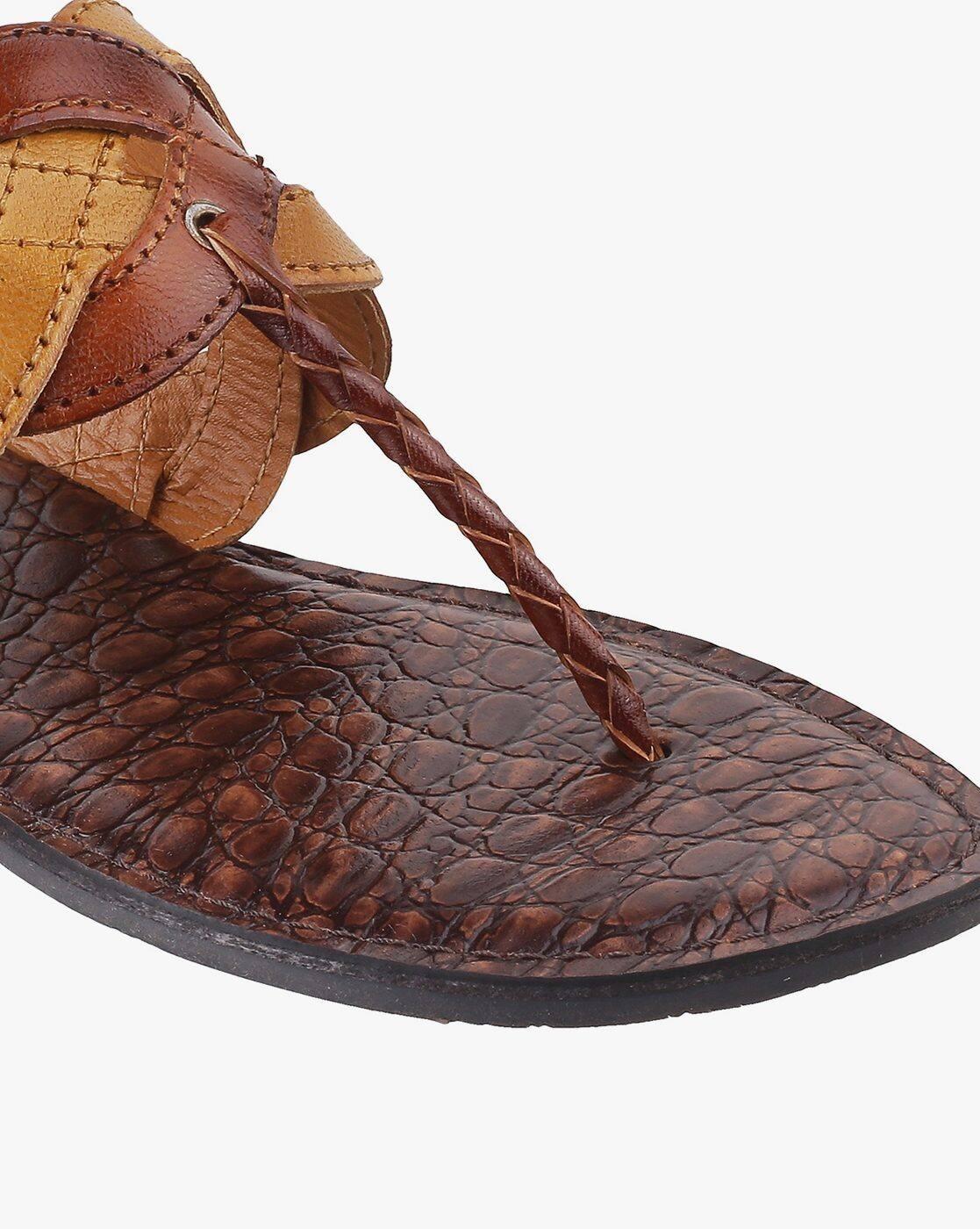 Open-Toe T-Strap Flat Sandals