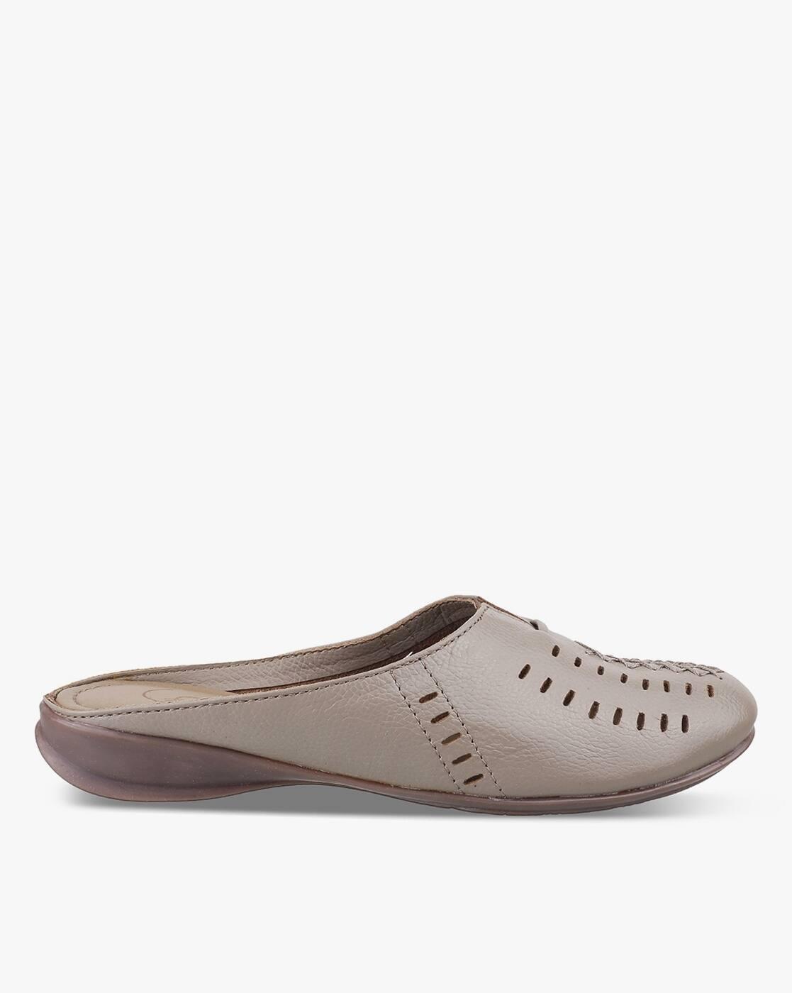 Perforated Slip-On Mules