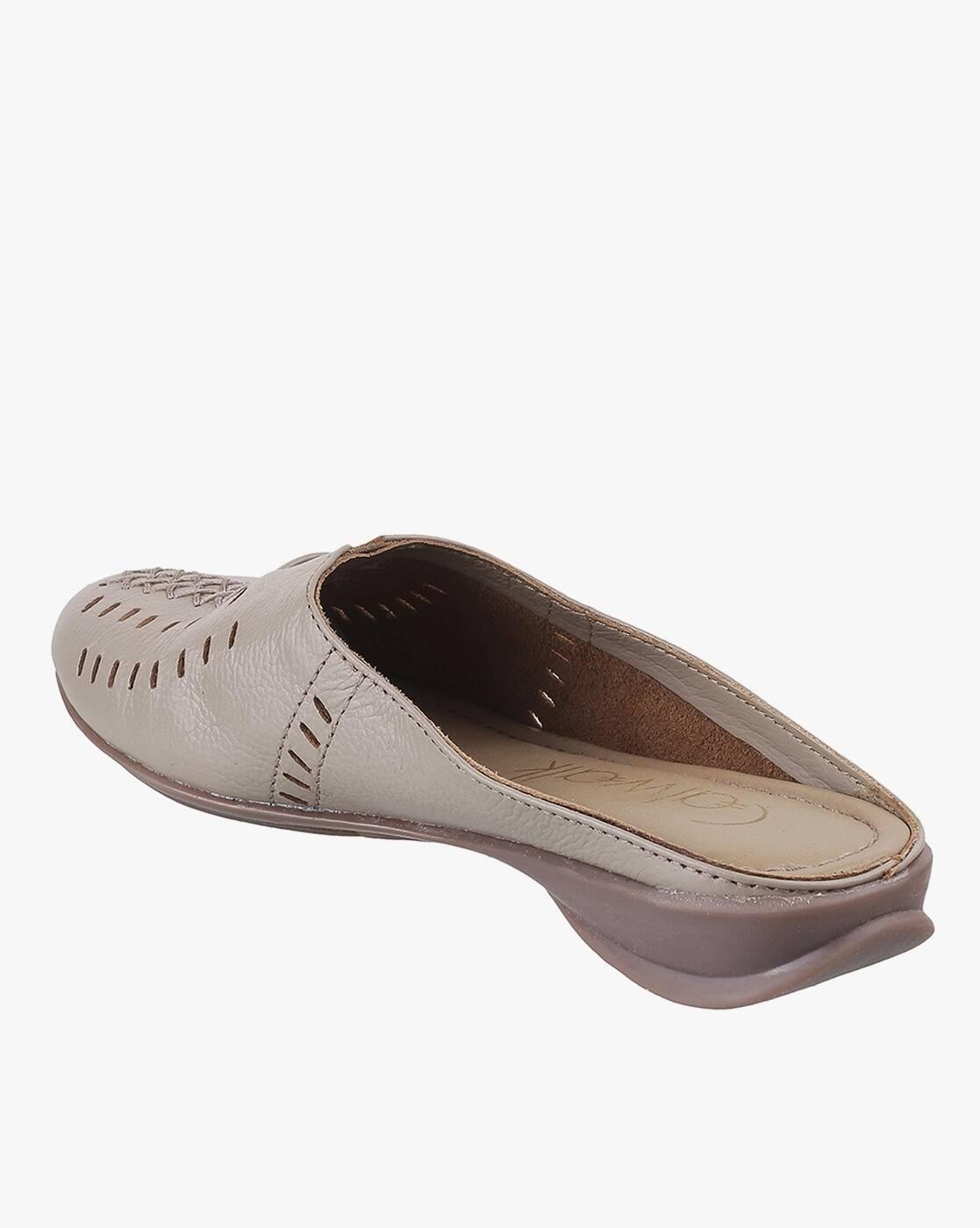 Perforated Slip-On Mules