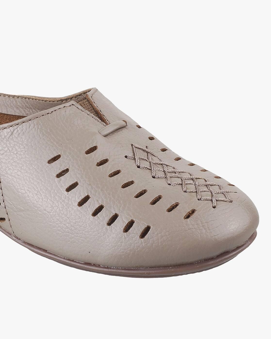 Perforated Slip-On Mules