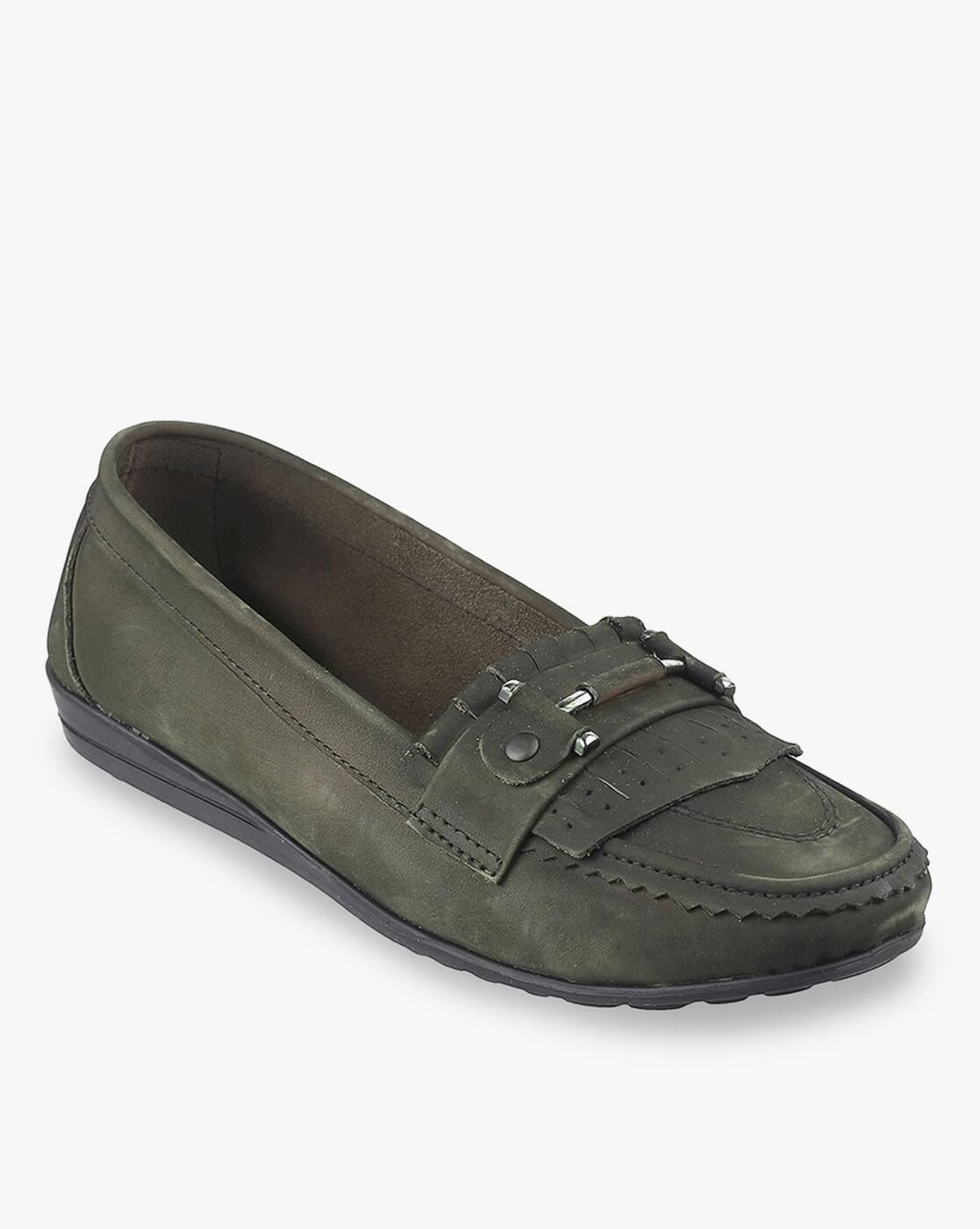 Women Moccasins with Metal Accent