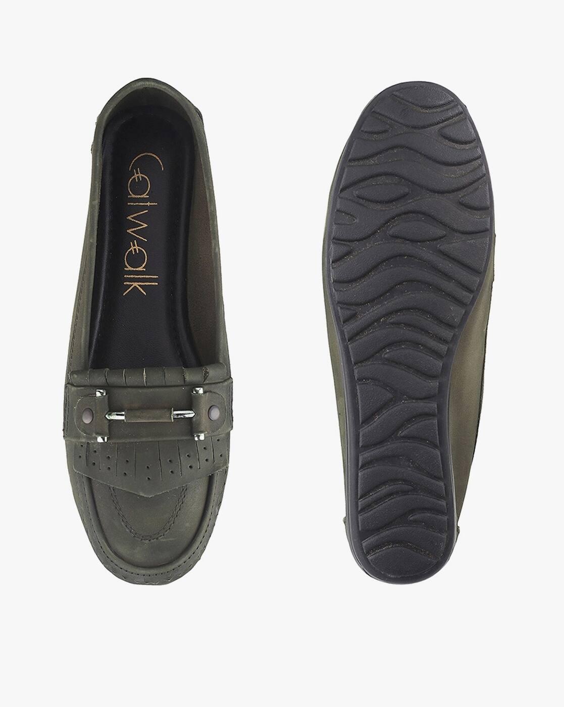 Women Moccasins with Metal Accent